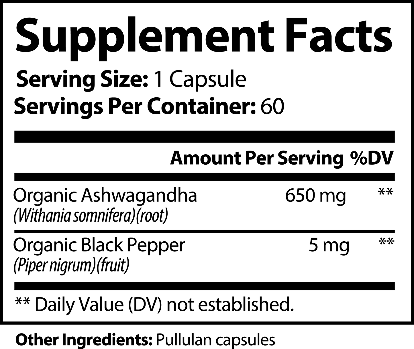 Swee + Euca HOLISTIC Ashwagandha Supplement with Black Pepper