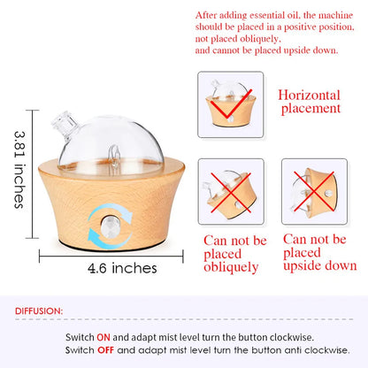 Swee + Euca HOLISTIC Wooden Glass Aromatherapy Pure Essential Oils Diffuser Waterless Aroma Diffuser Air Nebulizer Household Humidifier For Home