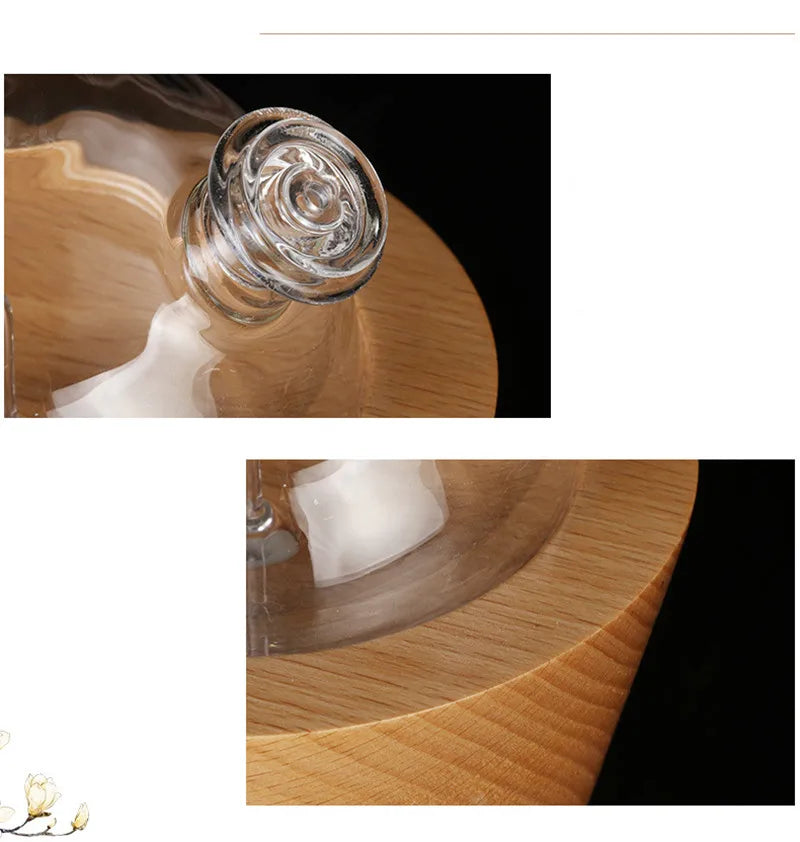 Swee + Euca HOLISTIC Wooden Glass Aromatherapy Pure Essential Oils Diffuser Waterless Aroma Diffuser Air Nebulizer Household Humidifier For Home